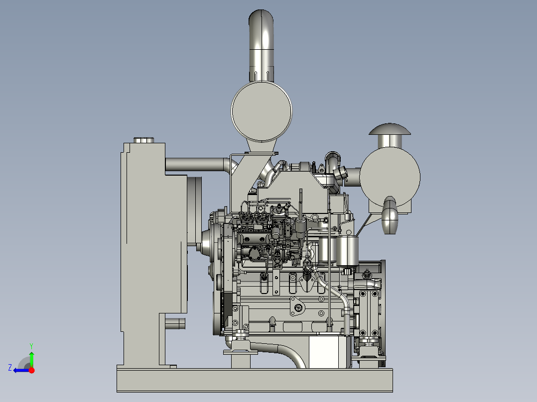 康明斯发动机70KW右视图