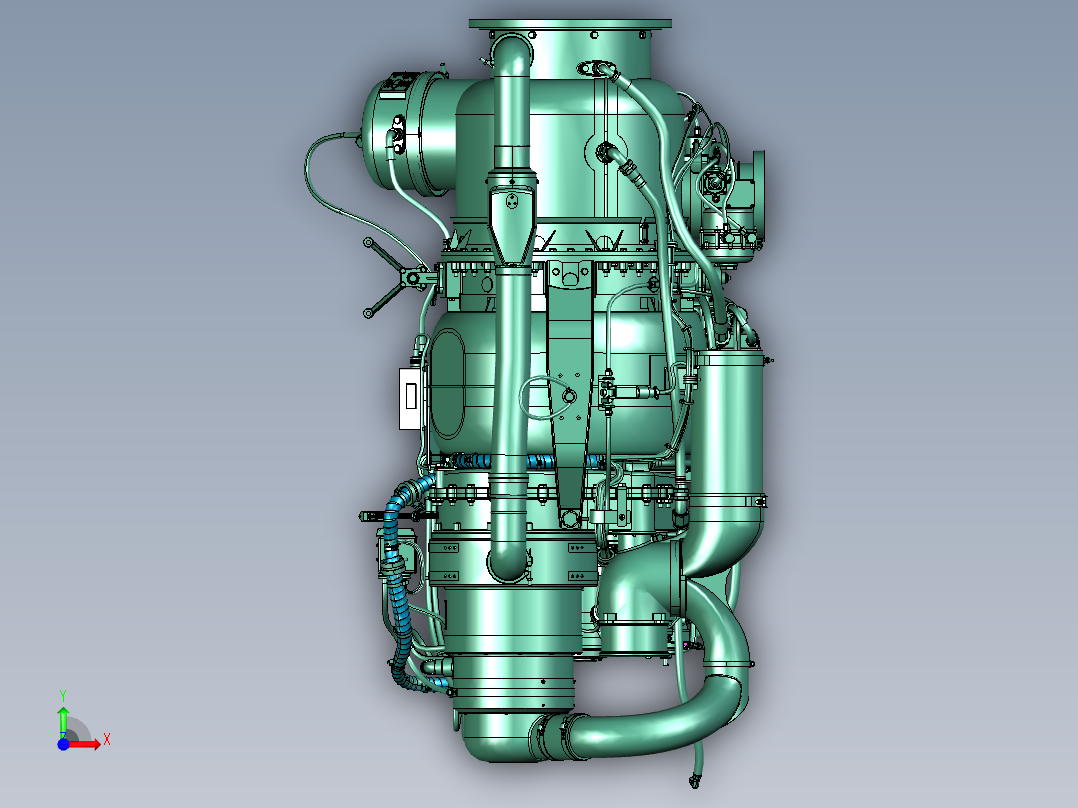 飞机大推力喷气式发动机前视图