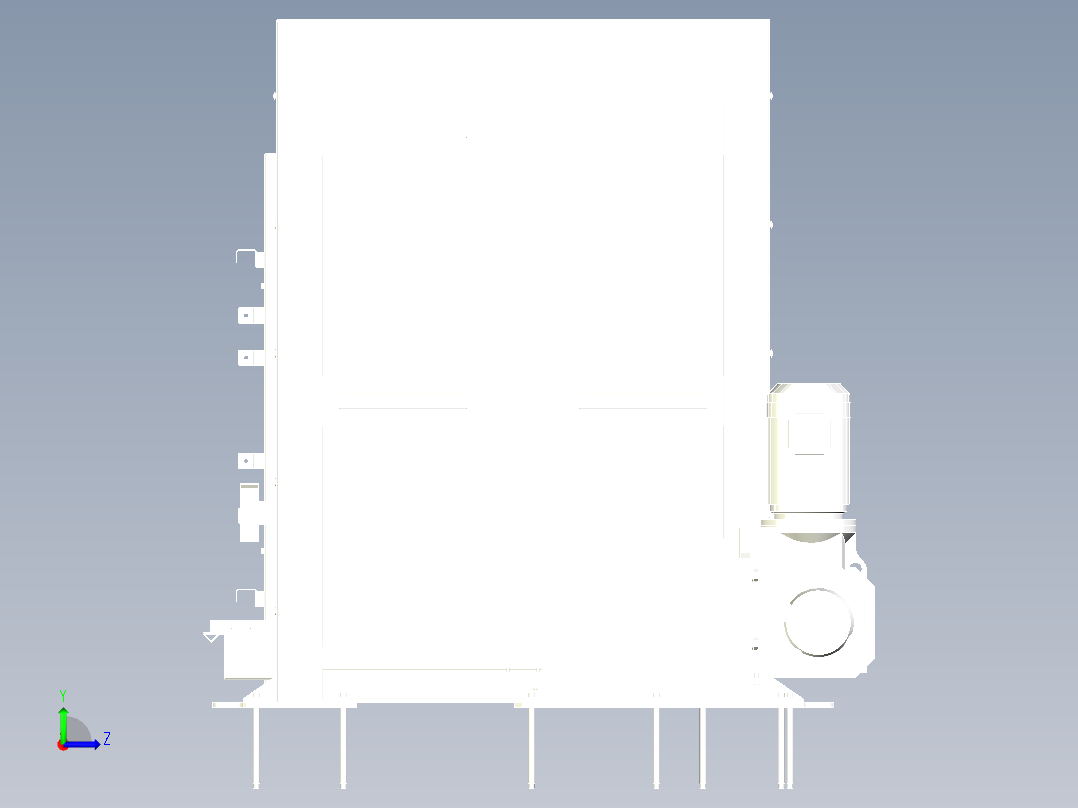牙叉式升降提升辊道机左视图