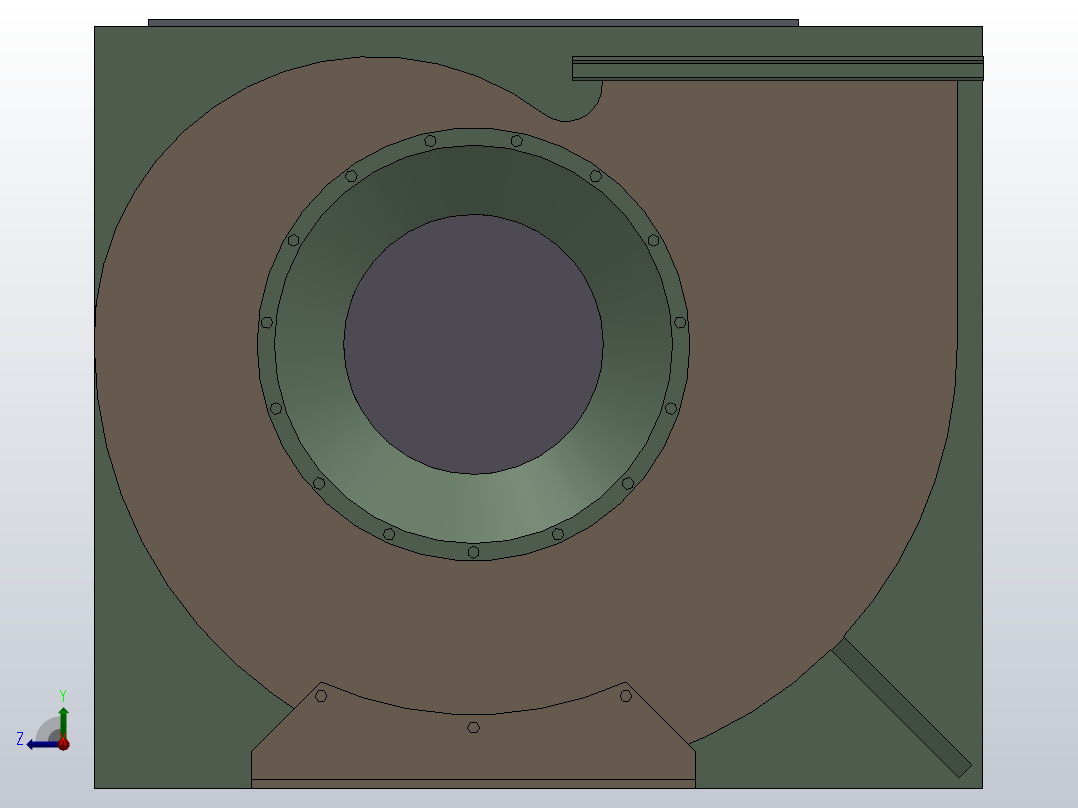 GW系列插入式高温风机[GW3.6#]右视图