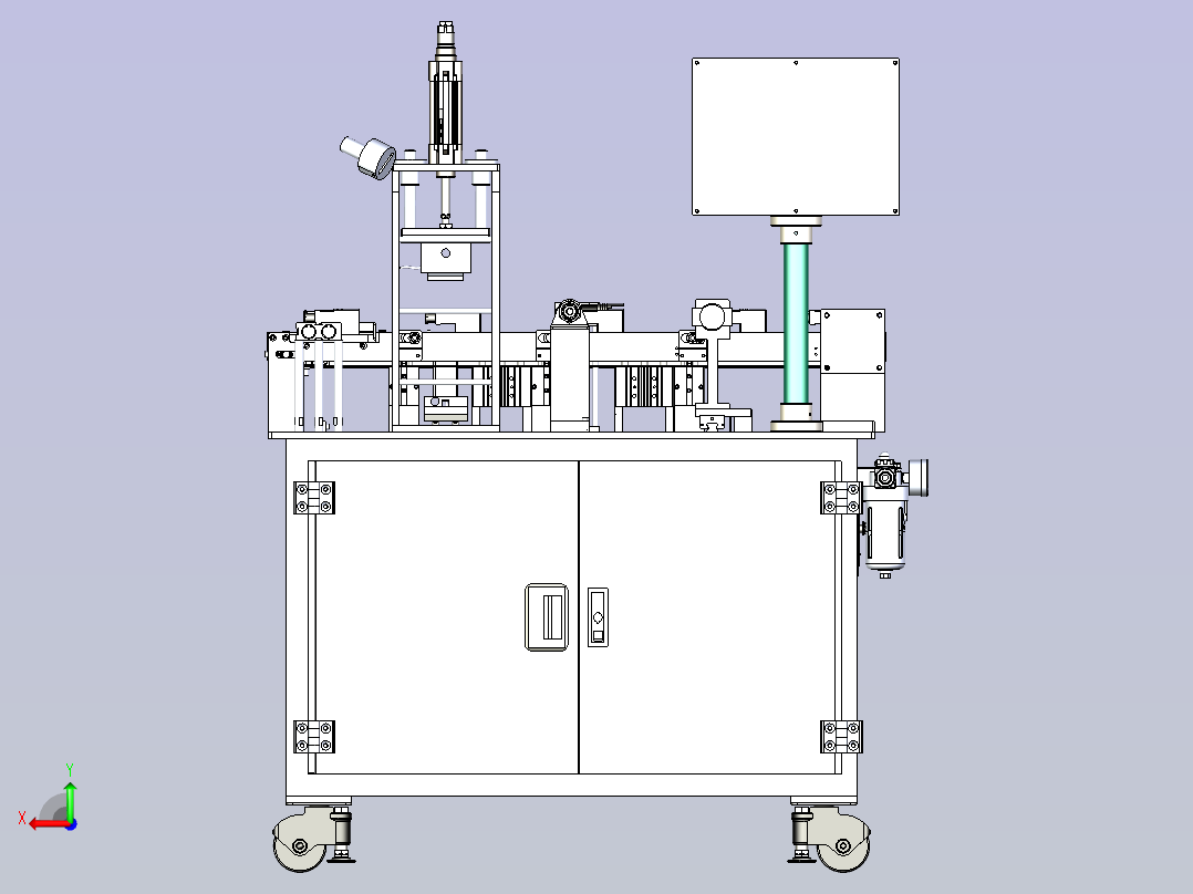 一款电池壳压字机3D模型后视图