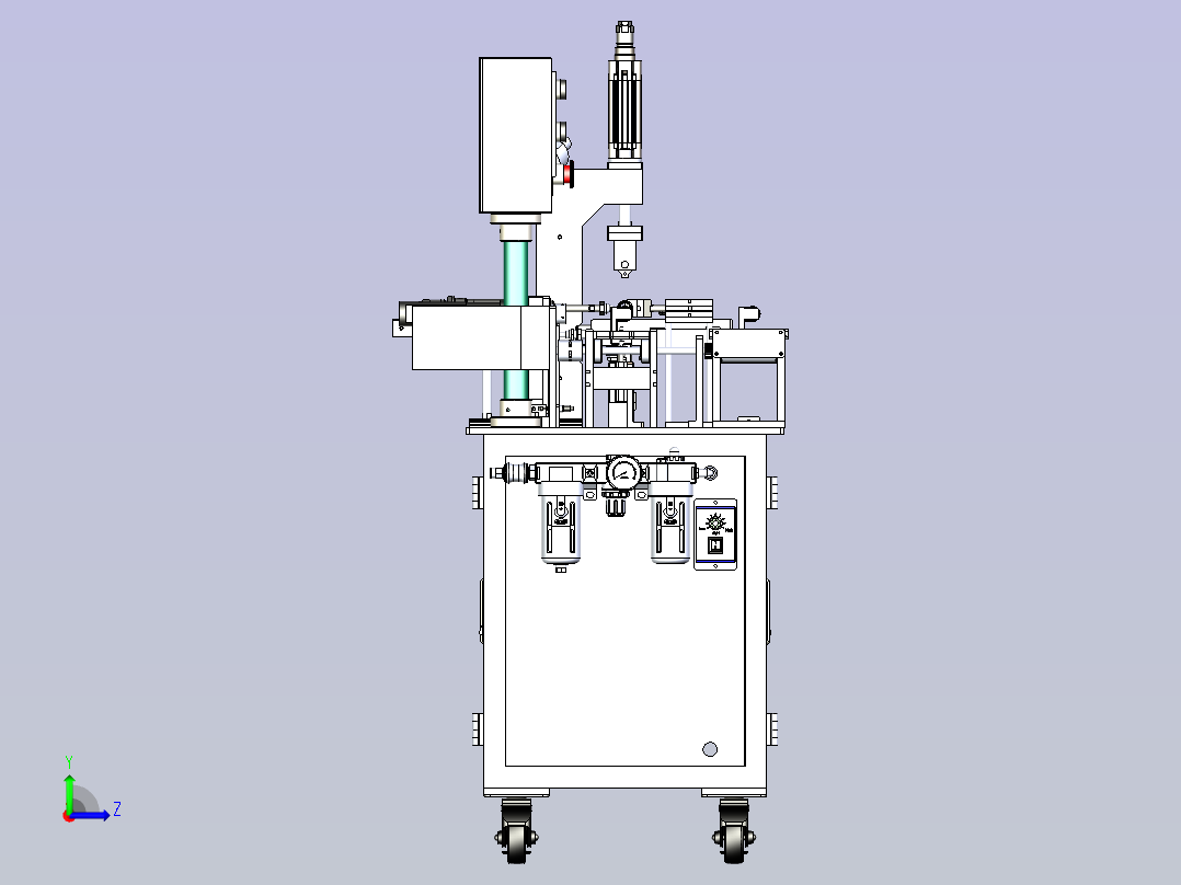 一款电池壳压字机3D模型左视图