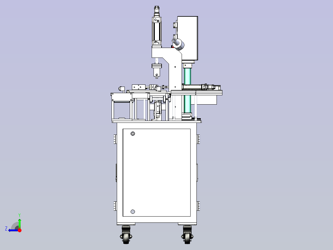 一款电池壳压字机3D模型右视图