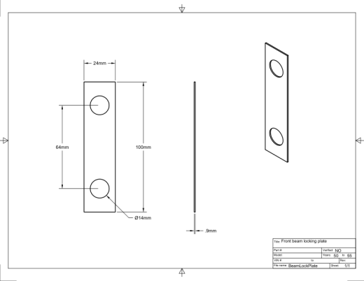 VW老式轿车前横梁结构3D图纸+STEP格式缩略图