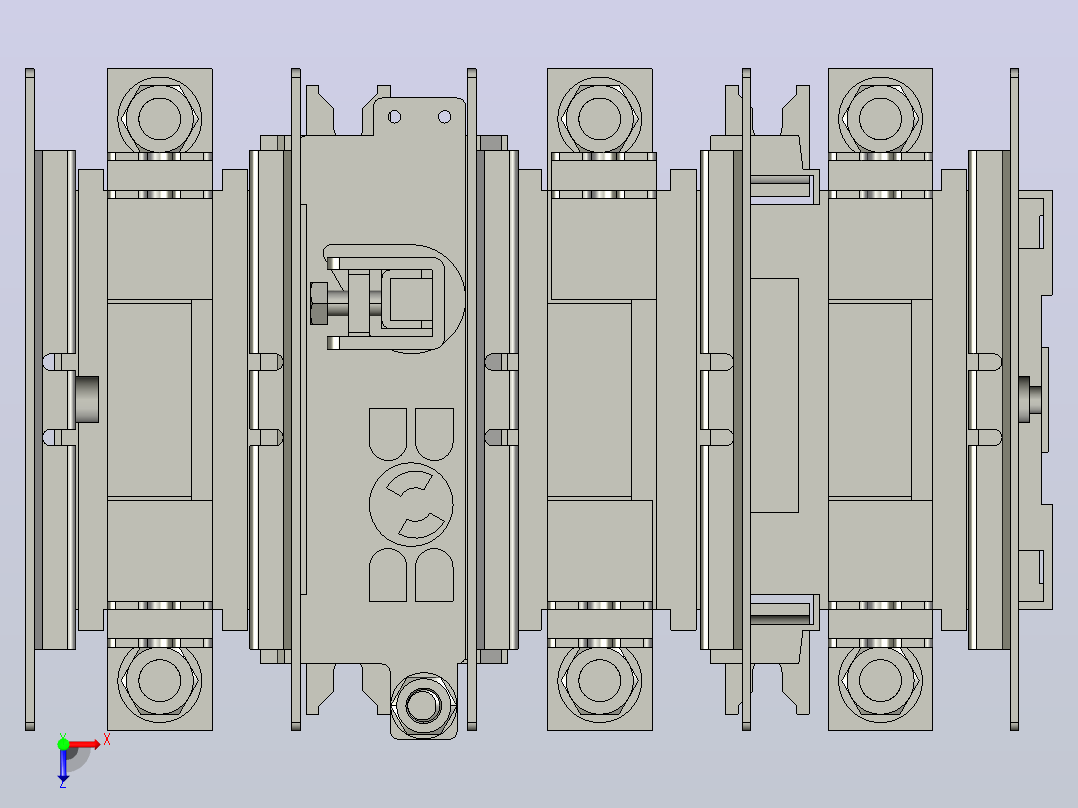 HH15-250_3QSA 3P隔离开关熔断器组三维模型202012俯视图