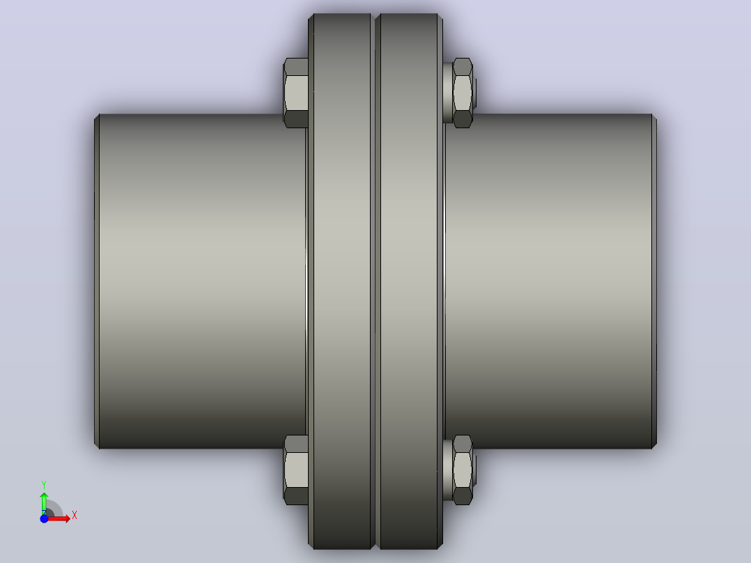 刚性法兰联轴器 1000Nm-d65mm前视图