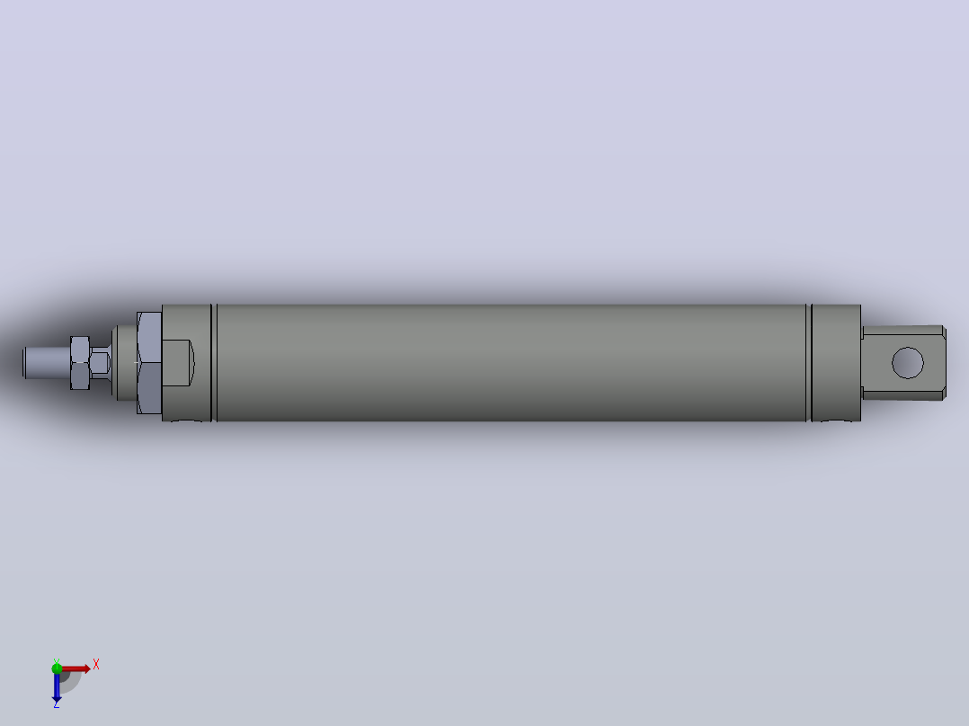亚德客MBL32X150SCA气缸模型俯视图