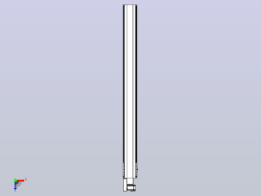 皮带直线轴半封闭可选导轨TPA-HNB-202D-140-L2200-ML-Y-P75-N3俯视图