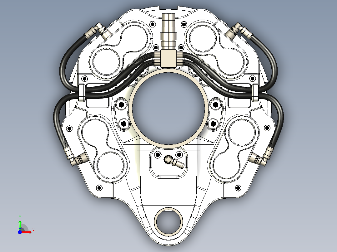 飞机刹车片3D模型前视图