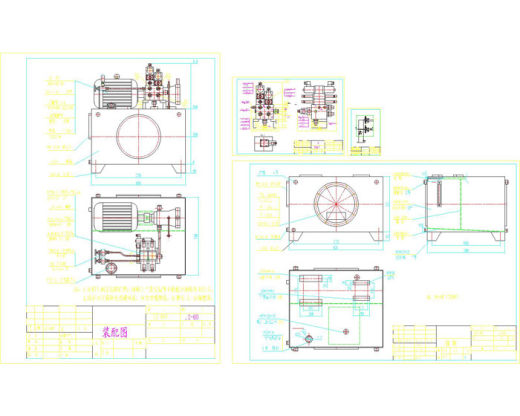 液压站泵站图纸原理图系统图油箱CAD机械设计素材缩略图