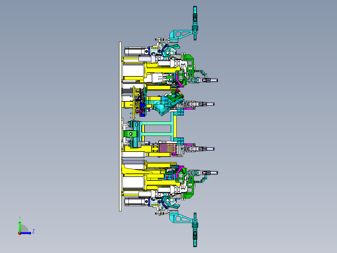汽车仪表板横梁总成焊接夹具左视图