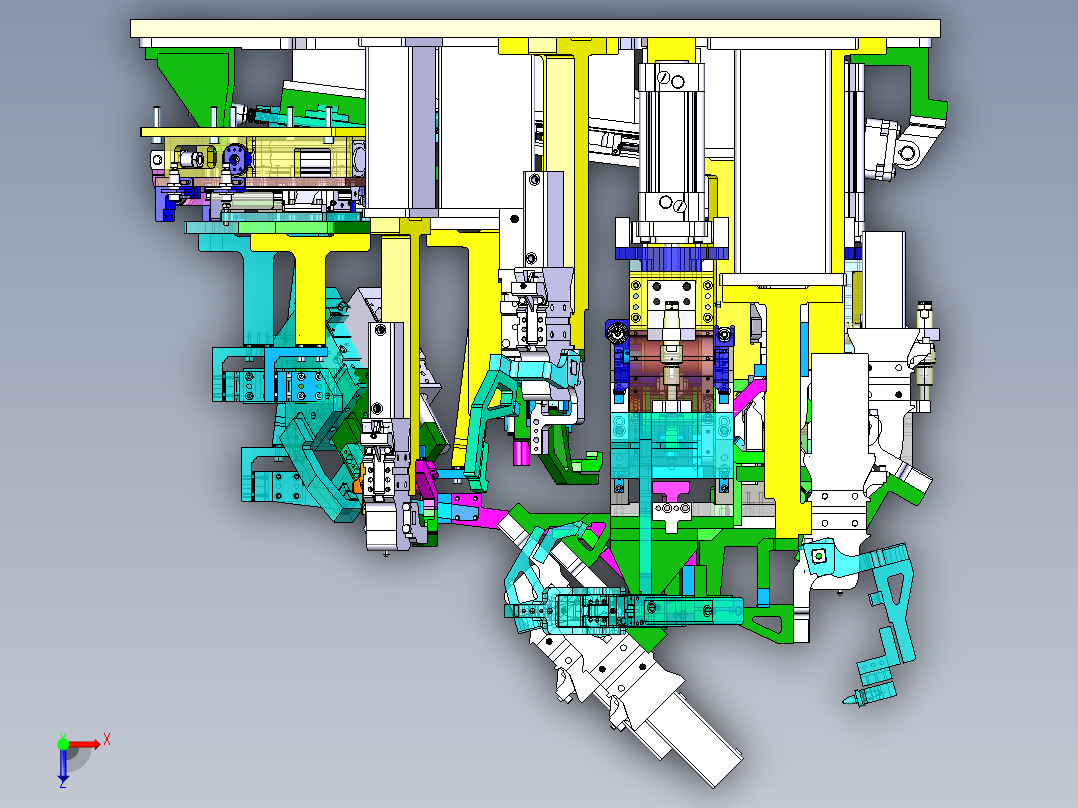 汽车仪表板横梁总成焊接夹具俯视图