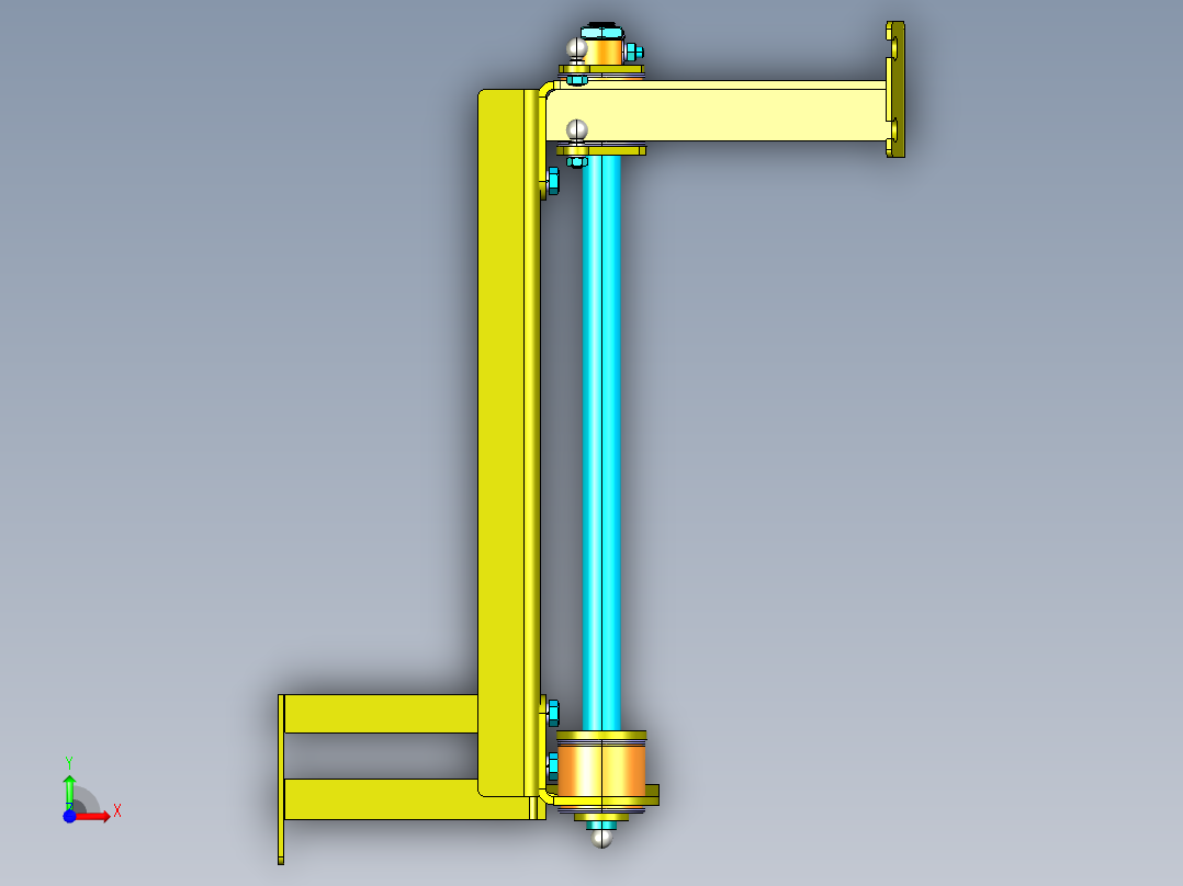 传输控制摇杆3D数模图纸 STP格式前视图