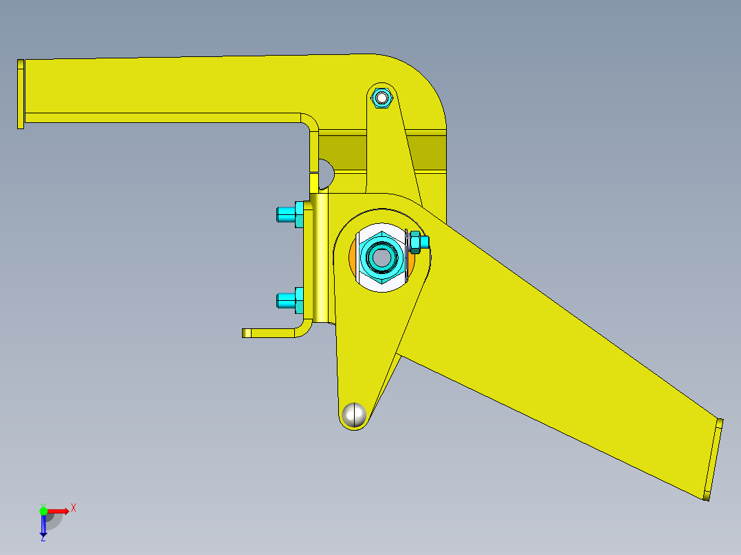 传输控制摇杆3D数模图纸 STP格式俯视图