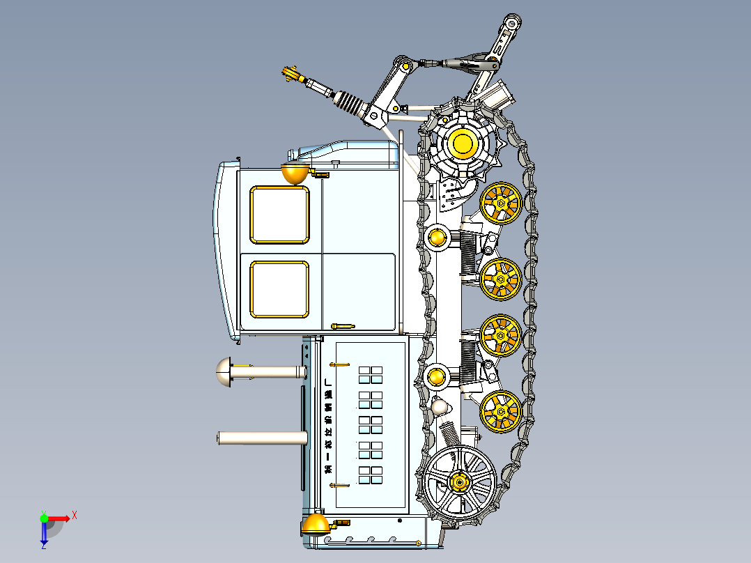 拖拉机设计图档3D模型俯视图