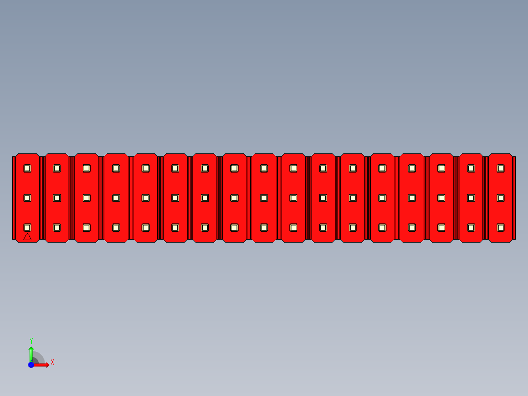 彩色公头100mil（2.54mm）系列-DS1021_red_3x17p_100mil_Type5_rev1.0前视图