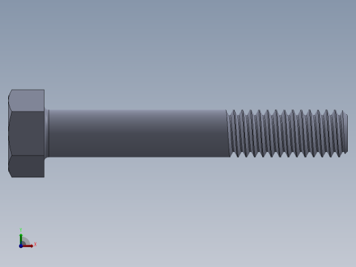 UNC 六角螺栓-Hex Bolt 0.3125-18 x 2.SLDPRT前视缩略图