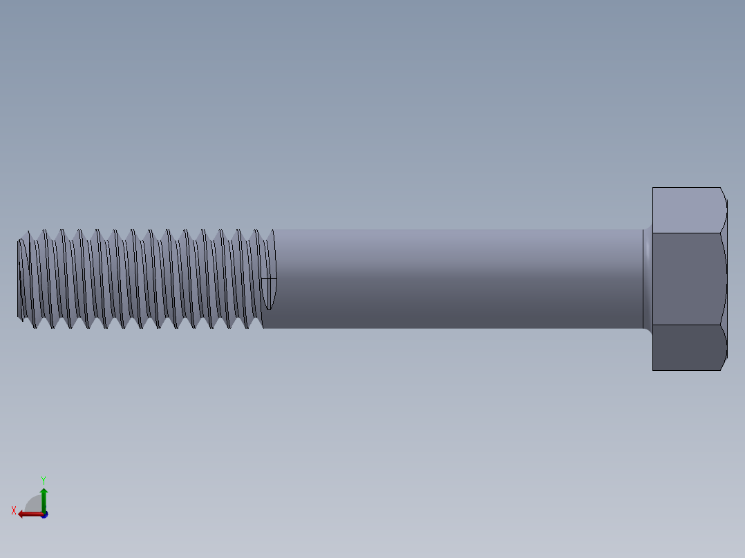 UNC 六角螺栓-Hex Bolt 0.3125-18 x 2.SLDPRT后视图