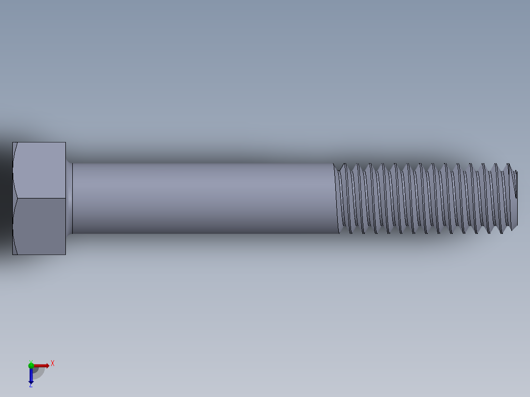 UNC 六角螺栓-Hex Bolt 0.3125-18 x 2.SLDPRT俯视图