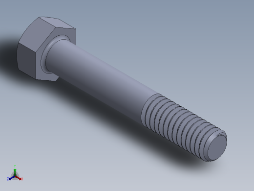UNC 六角螺栓-Hex Bolt 0.3125-18 x 2.SLDPRT正等轴测缩略图
