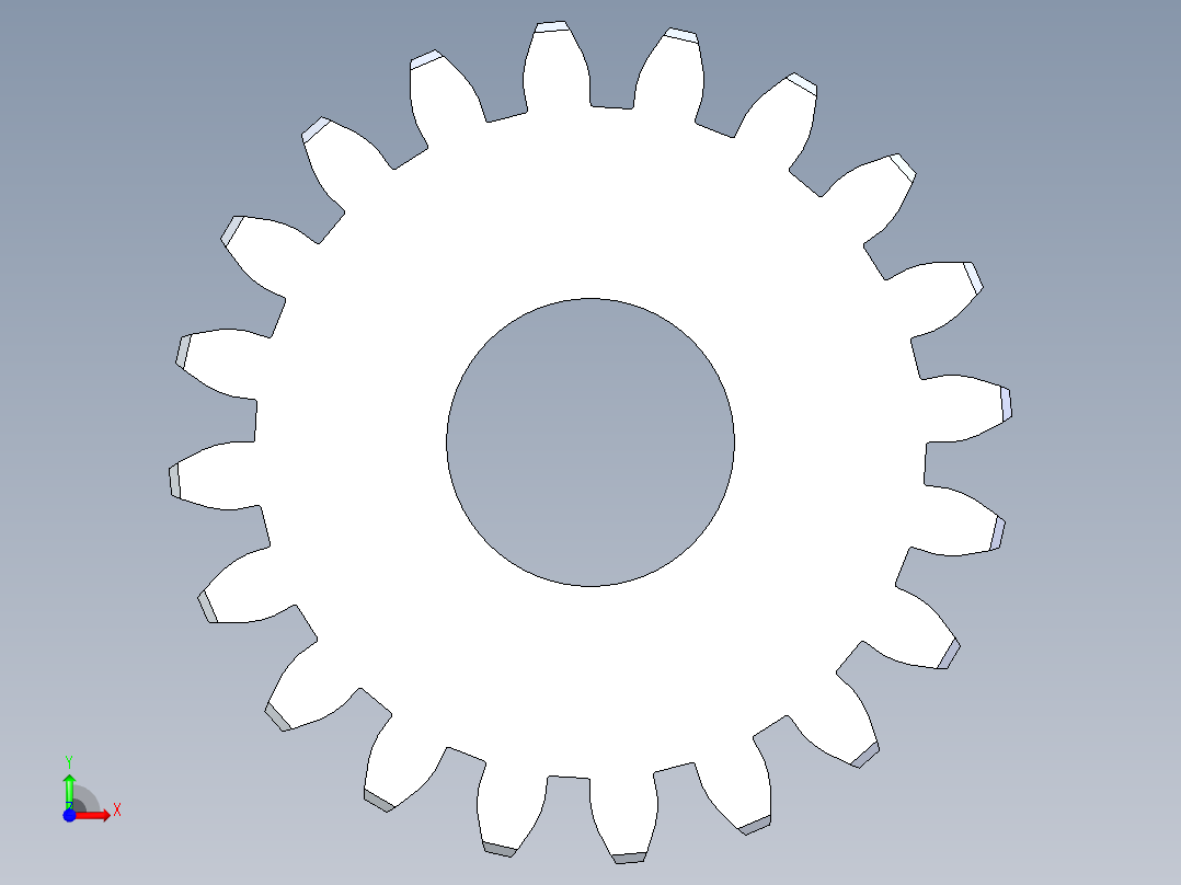 正齿轮-m0.8 20PA 20t Spur Gear前视图