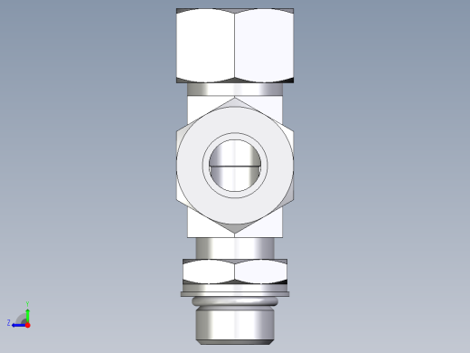 卡套式工业通用硬管接头EO_Adjustable_locknut_run_tee_LEE15LMORCF右视缩略图