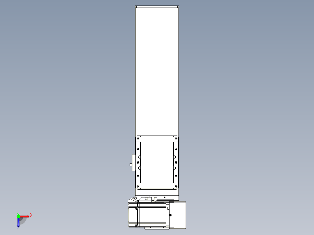 同步带全封闭直线模组TPA-HCB-105D-90-L250-RU-C-P20-N3俯视图