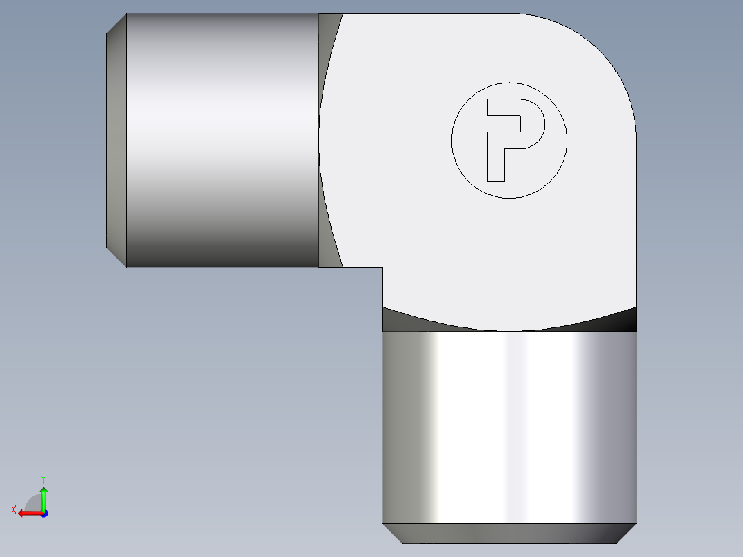 卡套式工业通用硬管接头EO_Union_elbow_W06LCFX后视图