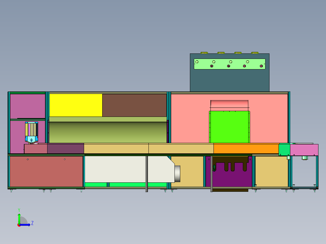 金属罐体喷涂揭膜机左视图