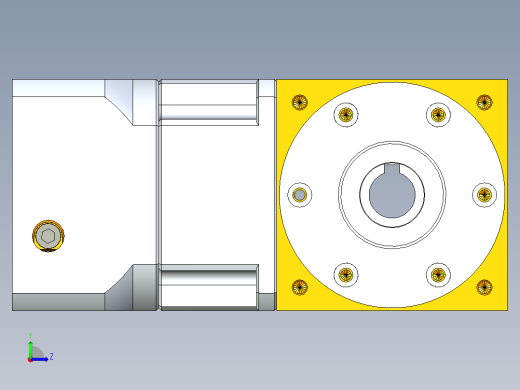 换向器PW90双孔 PGH90-L1 19-80-100-M6.stp左视缩略图