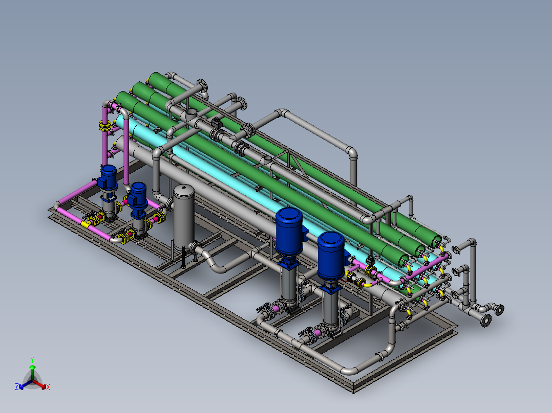 反渗透系统sw16正等轴测图