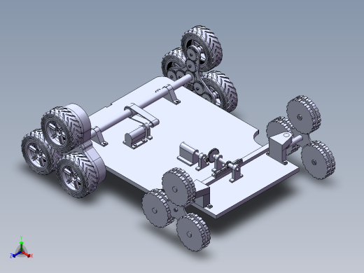 轮式自走型振动采摘机行走系统设计正等轴测缩略图