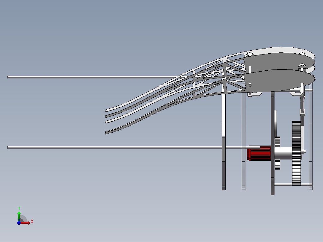 扑翼仿生机构前视图
