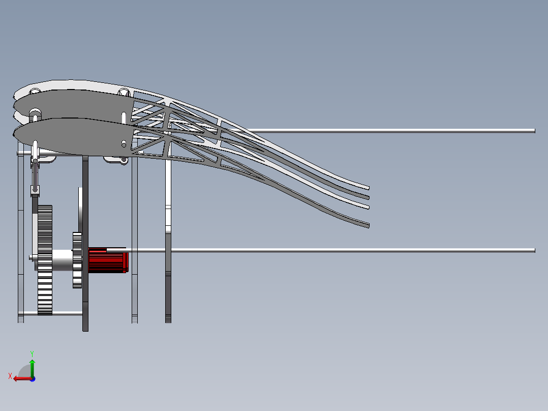 扑翼仿生机构后视图