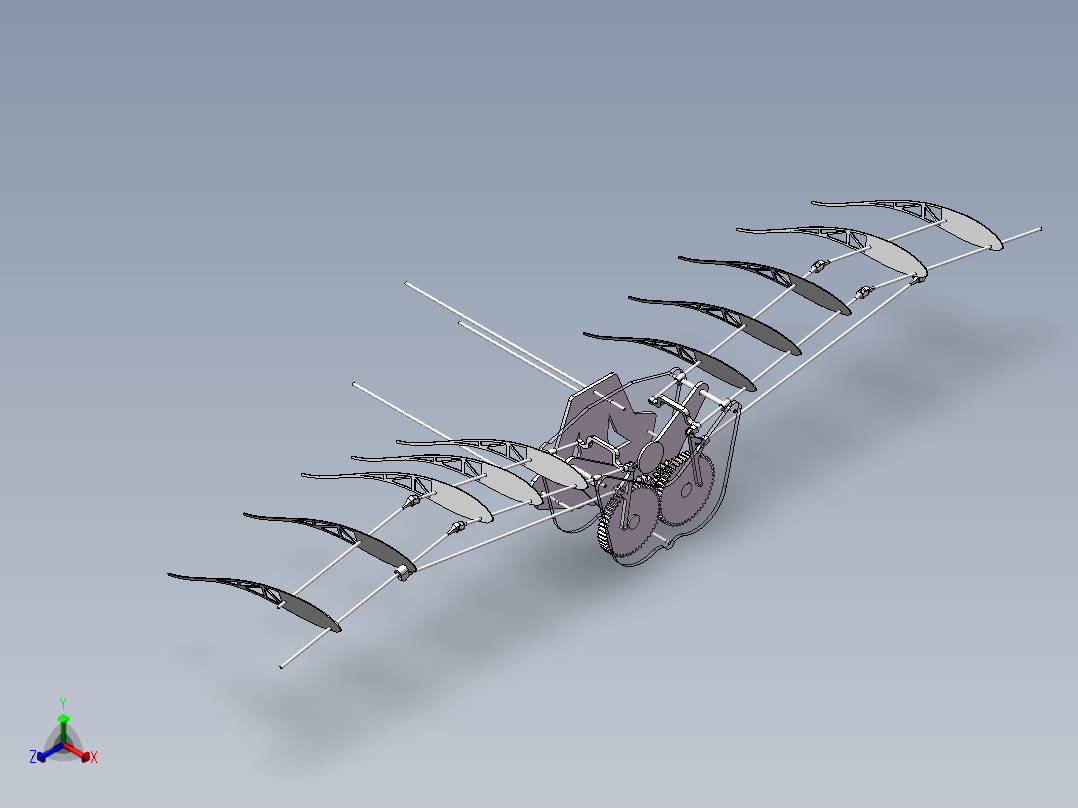 扑翼仿生机构正等轴测图