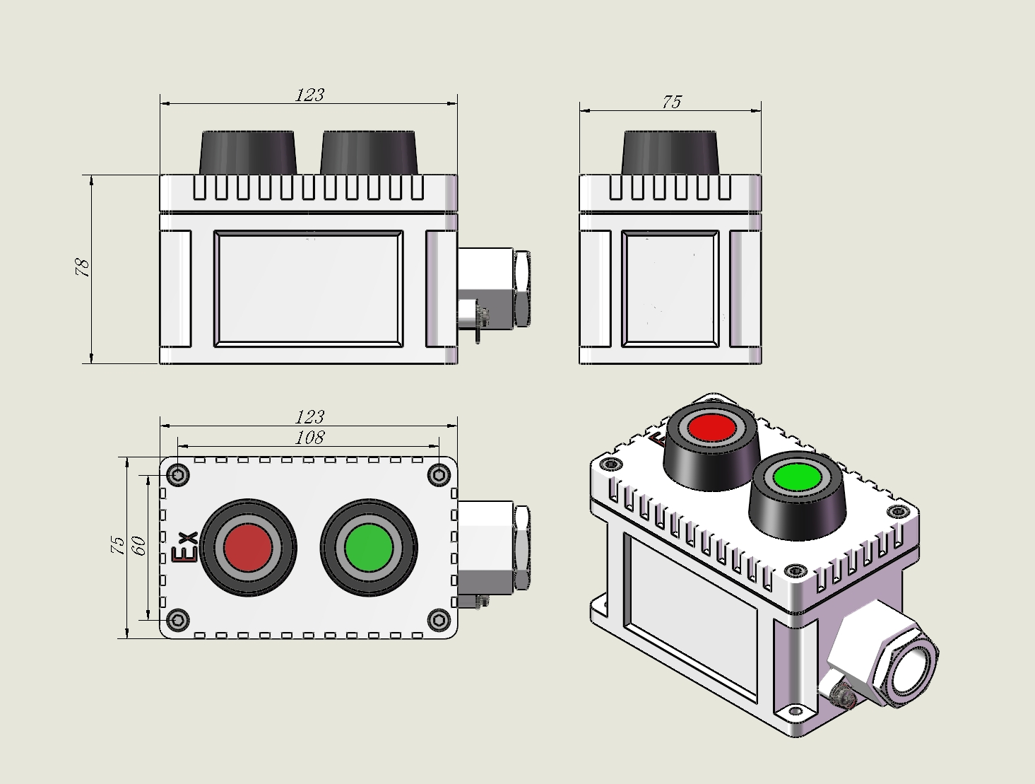 防爆按钮盒（两位）