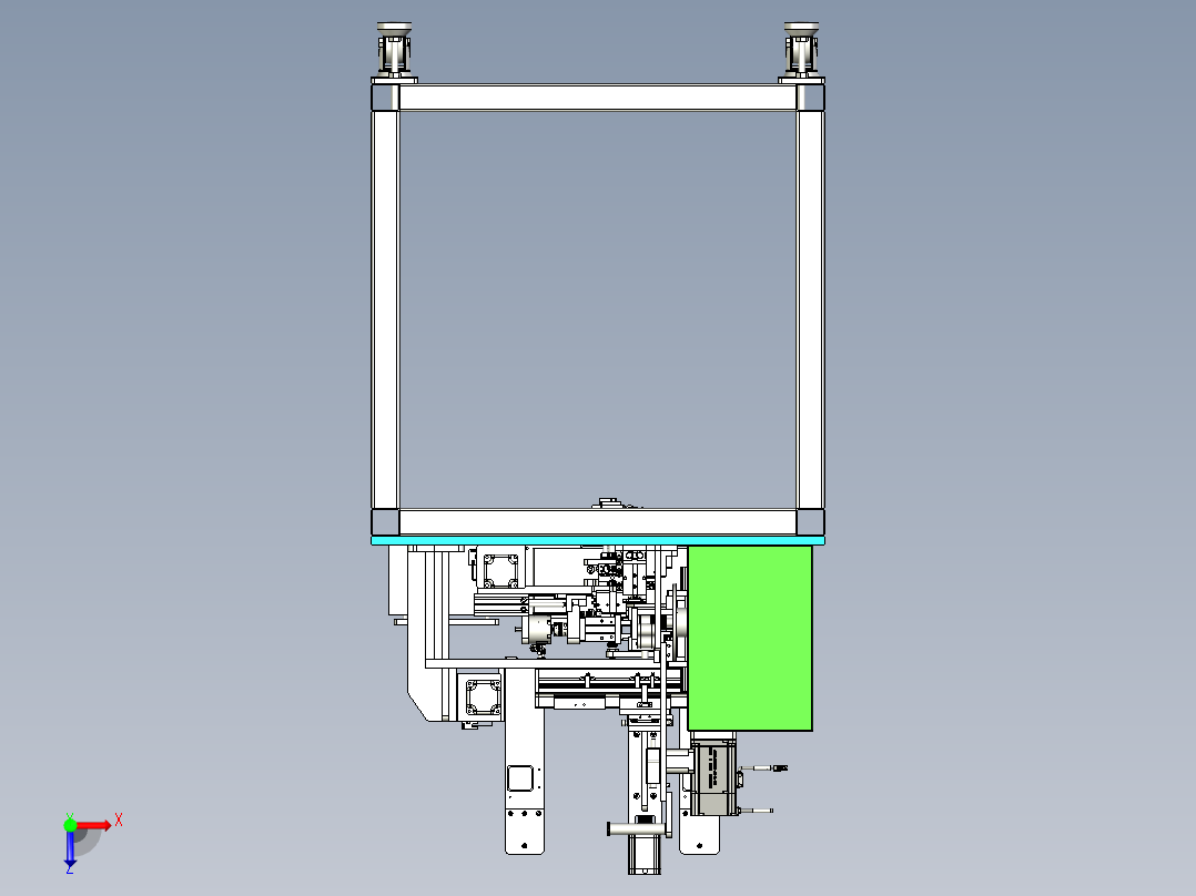 剥线压端子设备3D模型俯视图