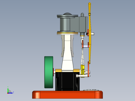 带倒档的微型立式蒸汽机 (1830年)miniature-vertical-模型格式为 stp inventor左视缩略图