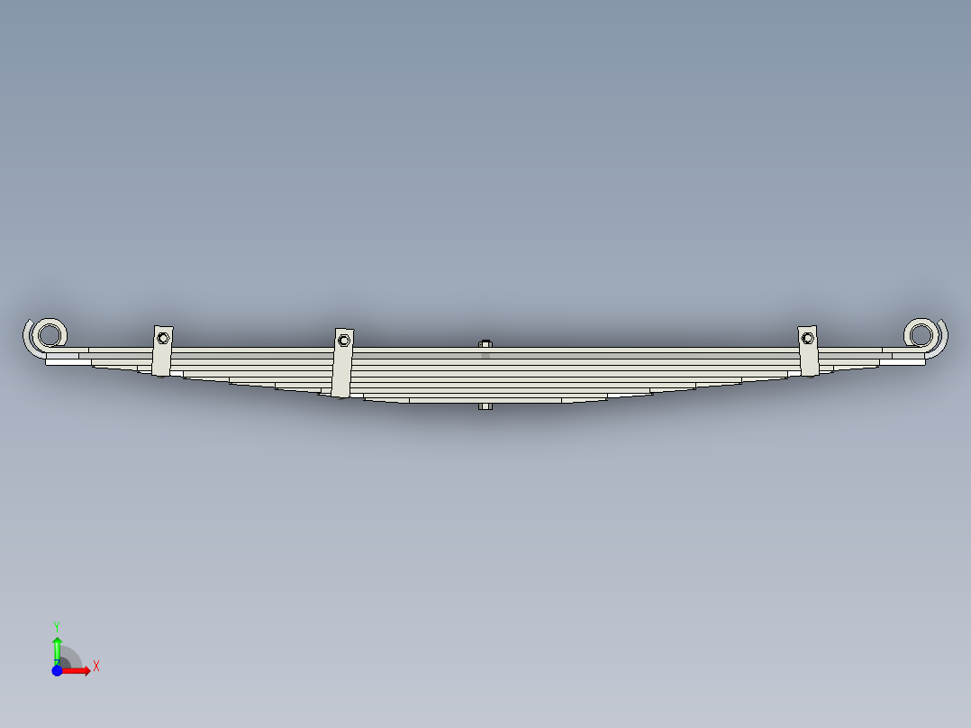 钢板弹簧装配前视图