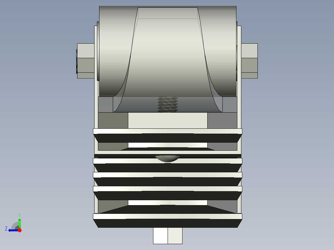 钢板弹簧装配右视图