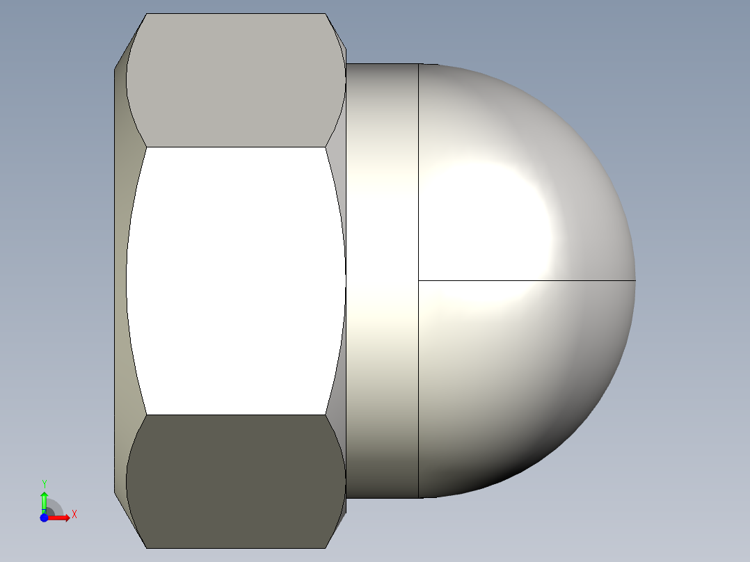 盖冒螺母前视图