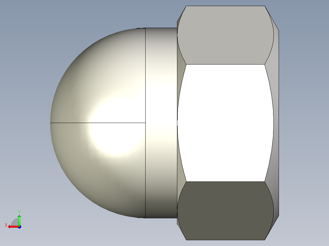 盖冒螺母后视图