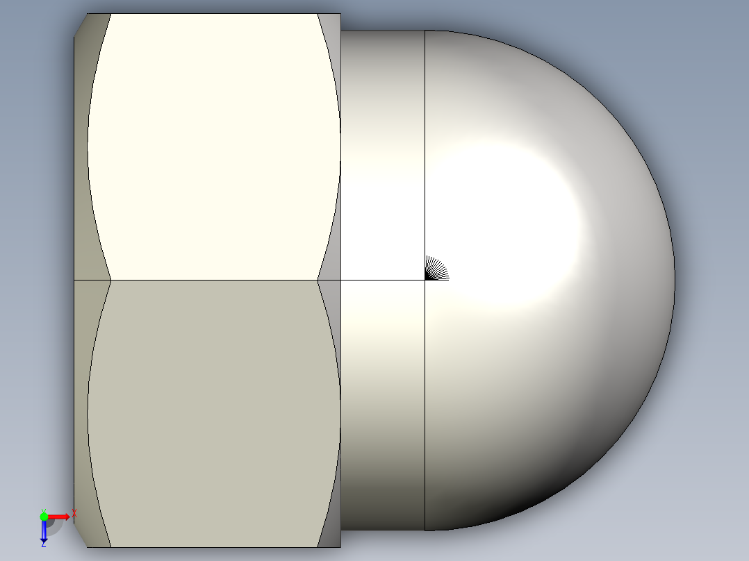 盖冒螺母俯视图
