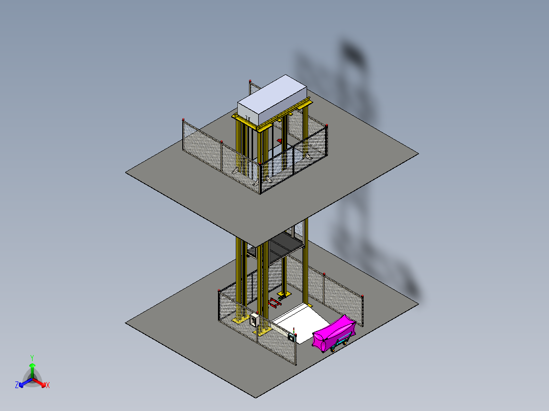 垂直提升机后视图