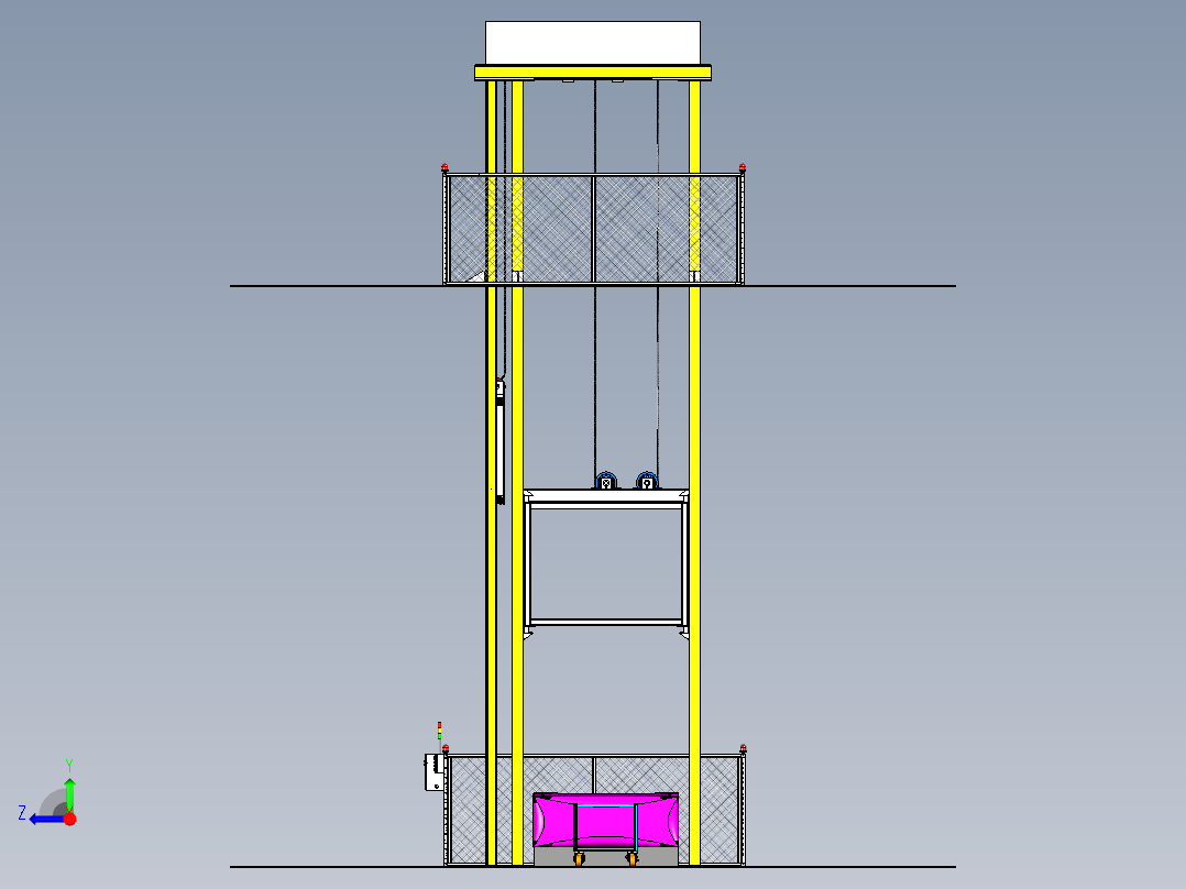 垂直提升机右视图