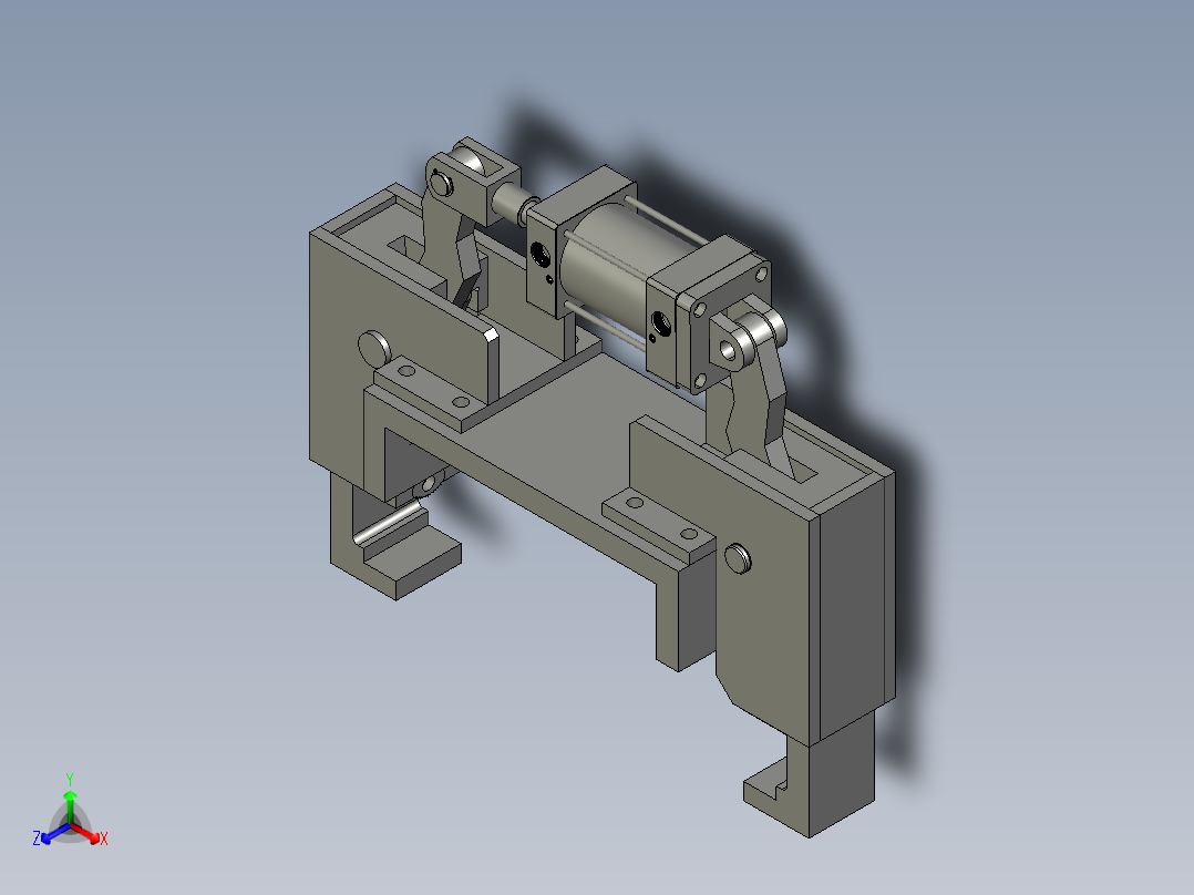 AF机械锁A组合正等轴测图