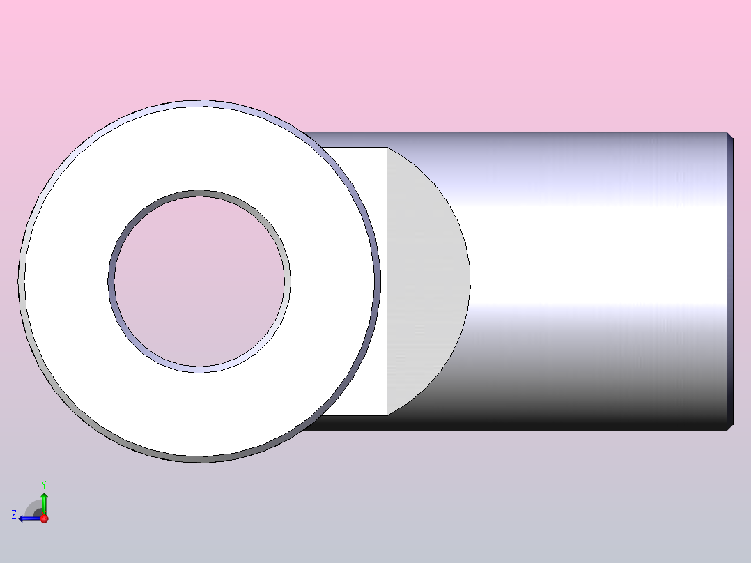 气缸附件I-20单肘接头右视图