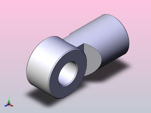 气缸附件I-20单肘接头正等轴测缩略图