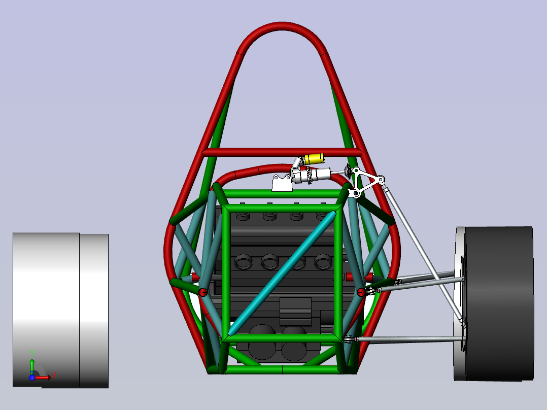后驱赛车3D模型前视图