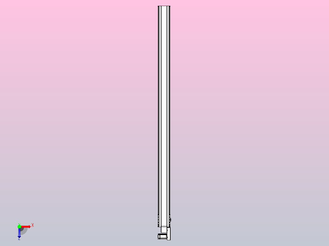 皮带直线轴半封闭可选导轨TPA-HNB-175D-140-L2900-MR-Y-P75-N3俯视图